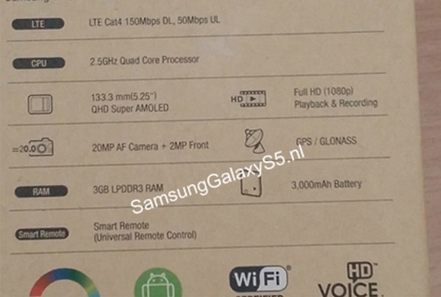 mas rumores de las cacteristicas del Samsung Galaxy S5 Samsung-Galaxy-S5-leaked-box-specs