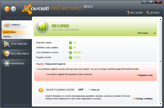 avast! 5 Home Edition Free Antivirus Avast-free-5-screen1