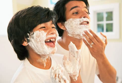 15 Secrets Guys Wish women Knew !!! Getty_rm_photo_of_father_and_son_shaving