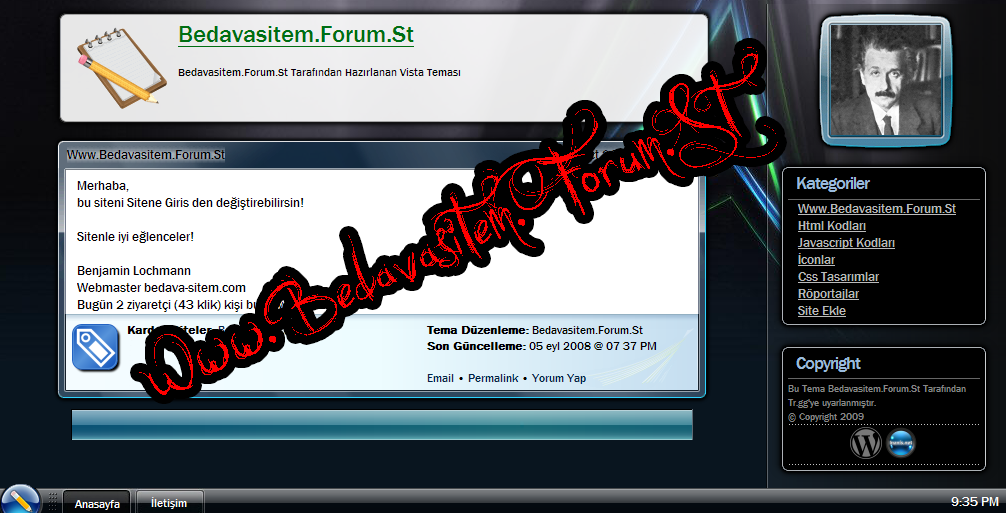 BedavaSitem Css Vista Tasarımı (Vista Alt Menüsü İle) Vista
