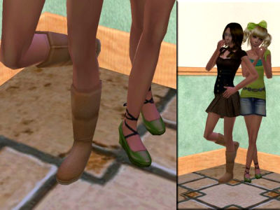 Descargas para tus sims: Conversión y mezcla de vestido/zapatos de Liannasims2 para tus chicas adolescentes Sweetglb5