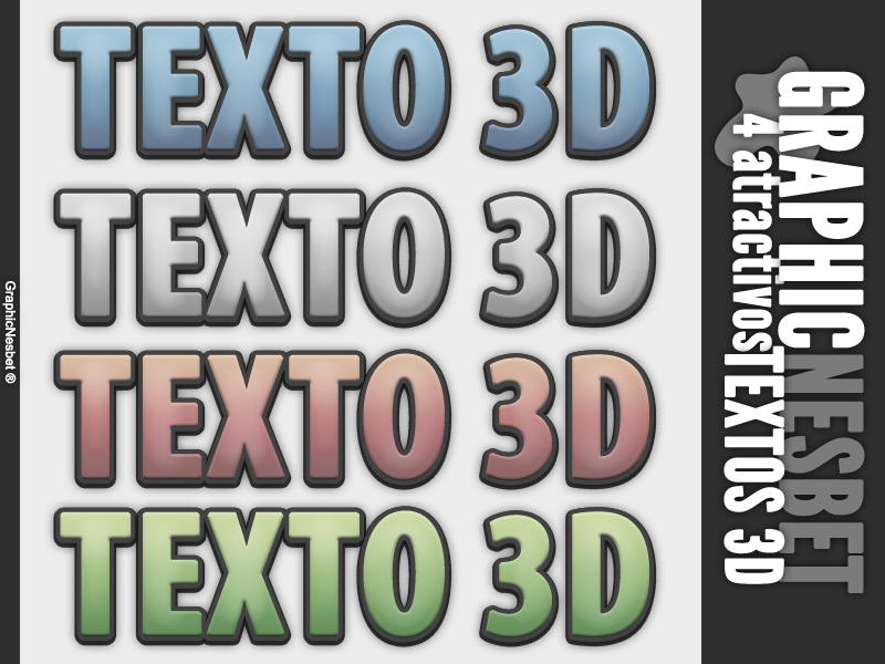 PSD | 4 atractivos TEXTOS 3D | N3sbt 4textos3d