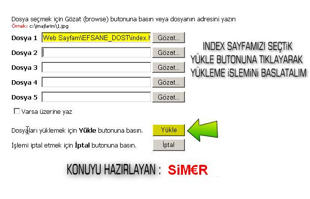 Mynet'e web sayfası yükleme Mynetanlatim4