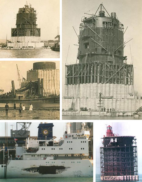 Les forts maritimes Maunsell de la Tamise. Military-guard-tower-light-house