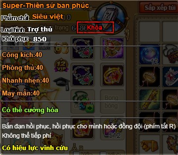 Super Thiên sứ ban phúc – sức mạnh sau khi nâng cấp SuperTSBP