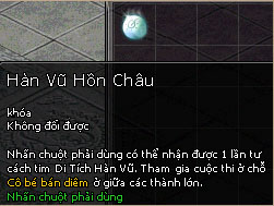 Nhận Hàn Vũ Hồn Châu tại NPC Lễ Quan Hanvuhonchau