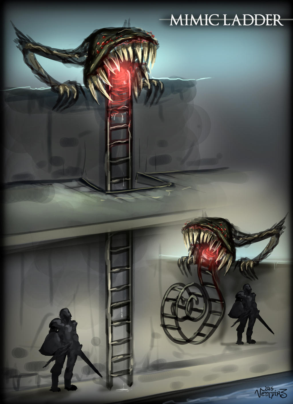 Elden SoulsBorne: Felyne Village - the FROM thread - Page 14 Mimic_ladder_by_vempirick-d8pam7l