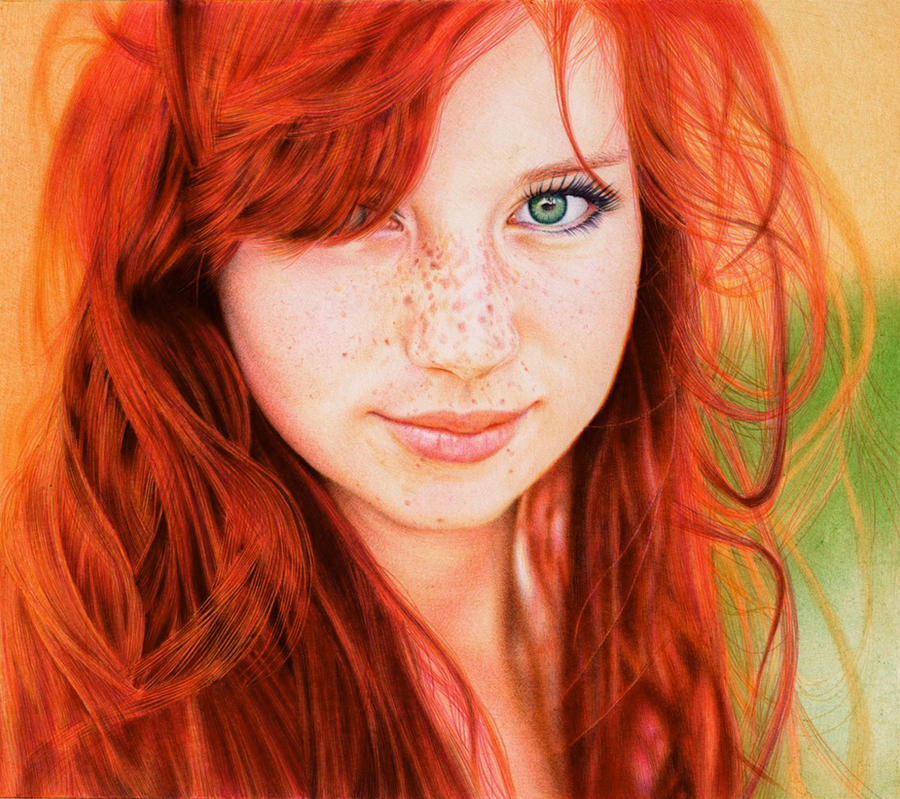 Dyret Dur Kodavkiin Redhead_girl___ballpoint_pen_by_vianaarts-d5531ab