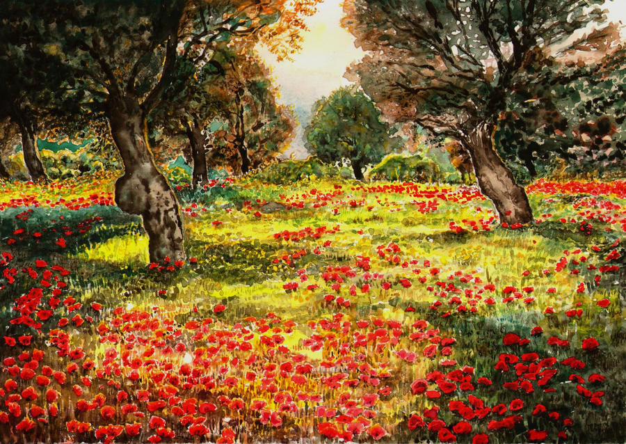 missao-castelo uchiha Apple_tree_orchard_with_poppies_by_aqualumen-d4sd3aw