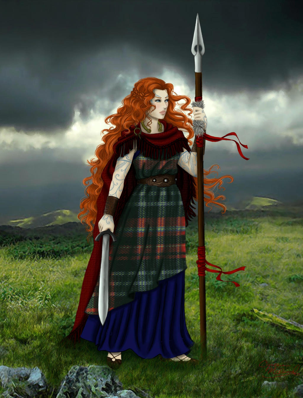 La révolte de Boudicca a lieu deux ans plus tôt, les Romains sont chassés de Bretagne. Boudicca_by_cynchick