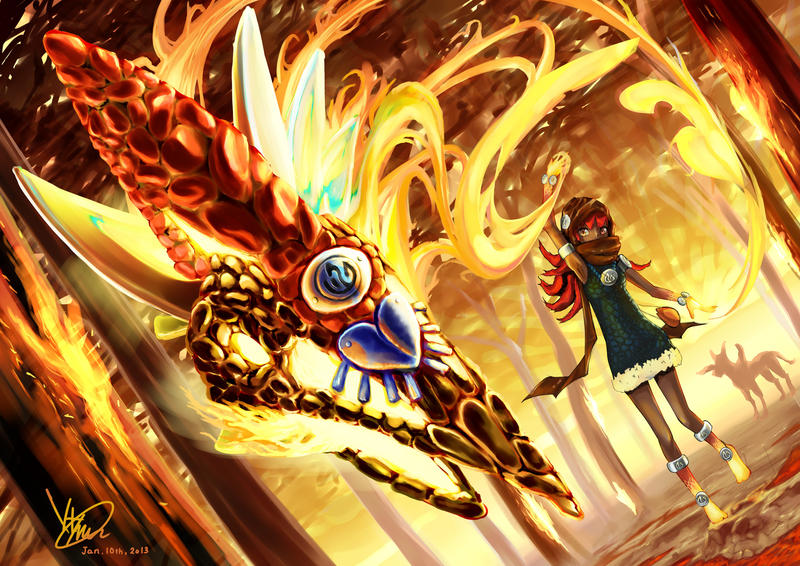 ♕ SPIRIT BRINGERS: EMPYREAN REALM. (SAGA DE VALAFLAM) - Página 9 Yugioh___flamvell_and_laval___by_katayama257-d5r54pu