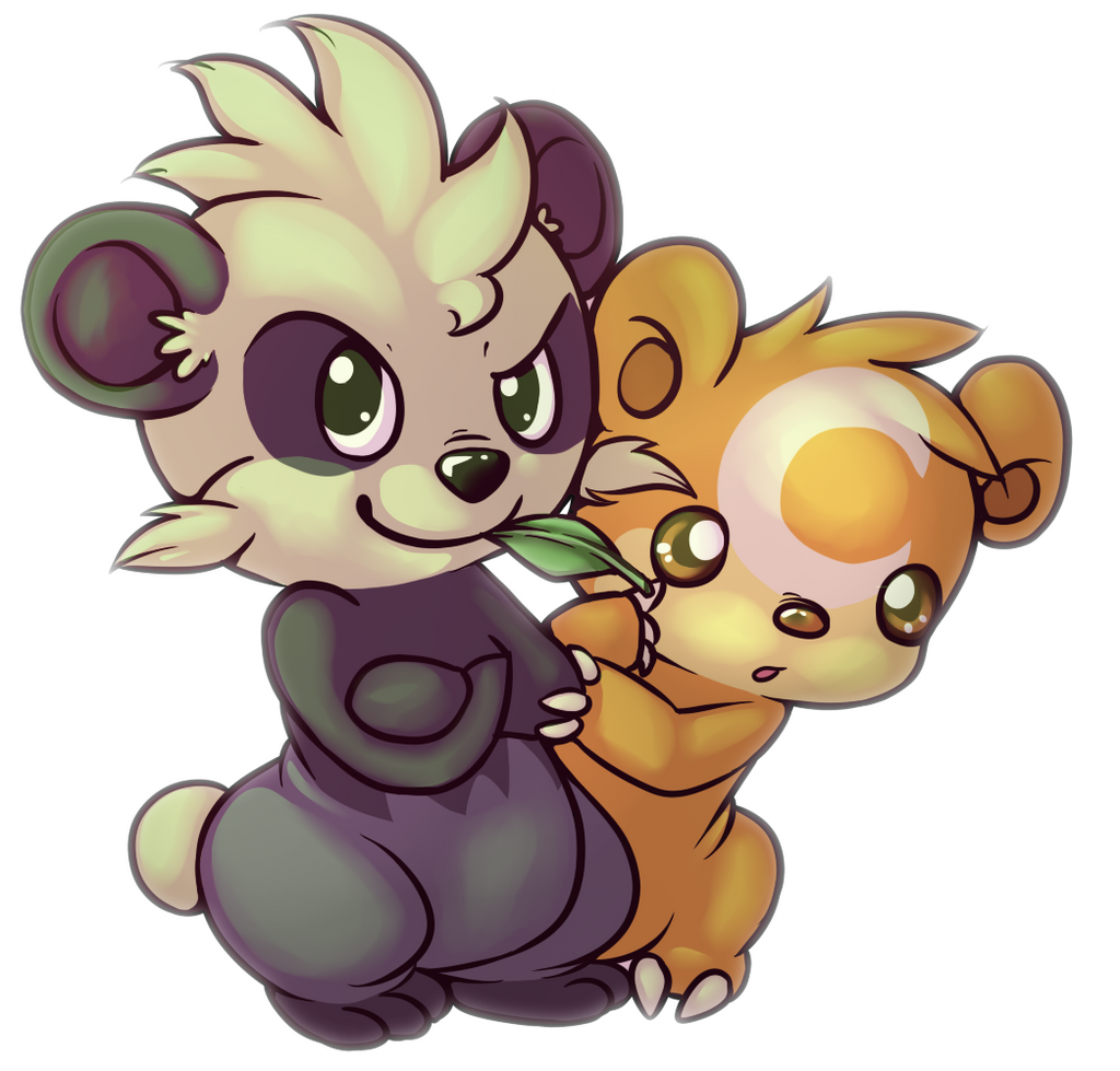 Décompte Pokédex - Page 2 Pancham_and_teddiursa_by_yo_angie-d65ry55