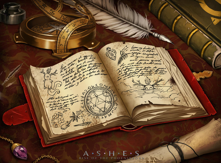 Aldu Silverstep - El Canto Dracónico de la Flecha  Ashes__spellbook_by_fdasuarez-d922hxf