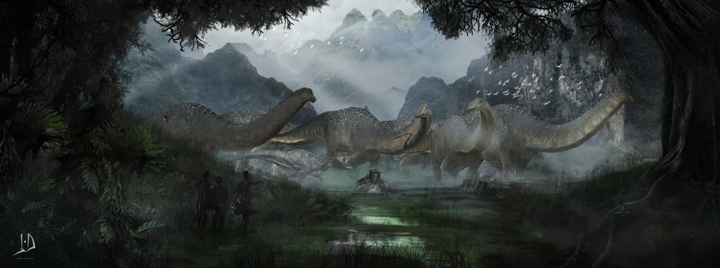 Giant Dinosaurs on the Mainland Valley_by_jamesdesign1-d76ms87