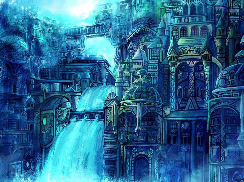 Hintergrund Water_fantasy_city_by_gold_copper