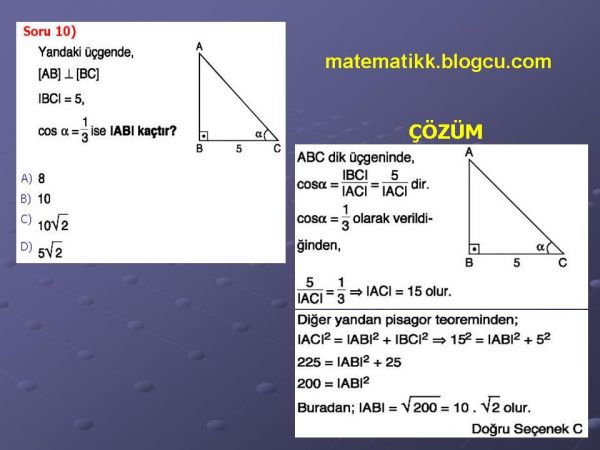 Trigonometri Çözümlü soruLar Slayt10