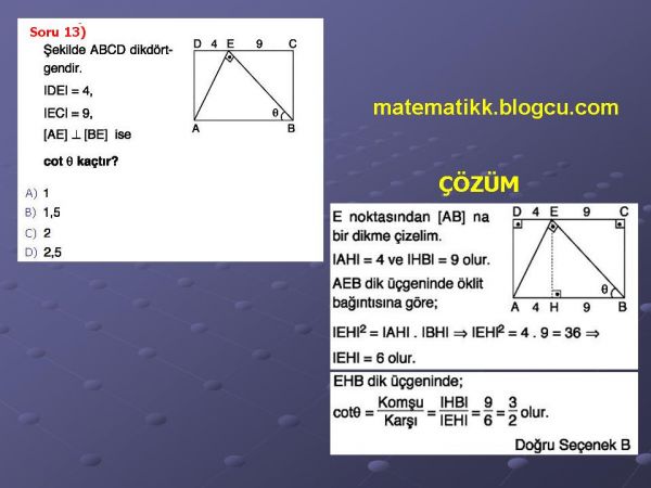 Trigonometri Çözümlü soruLar Slayt13