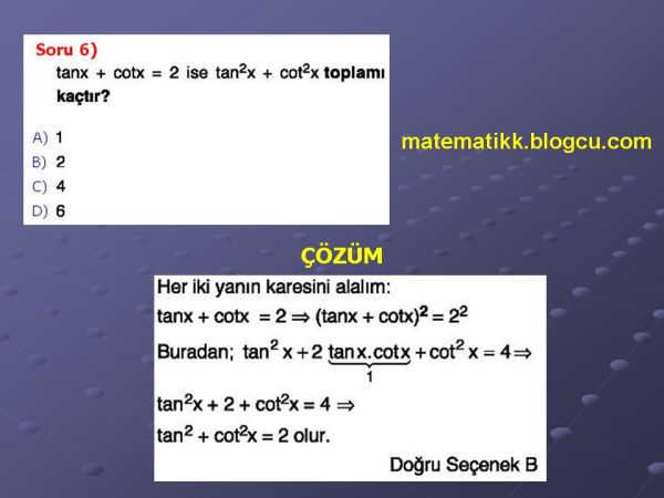 Trigonometri Çözümlü soruLar Slayt6