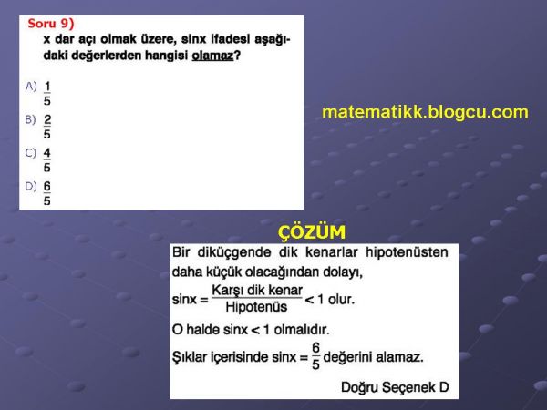 Trigonometri Çözümlü soruLar Slayt9