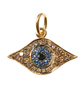 خواتم متحركة جنان 4 8552591_christmasgift529_Ileana_Makris_18k_Yellow_gold_eye_pendant_with_champagne_diamonds_blue_sapphires_and_black_diamonds___163770