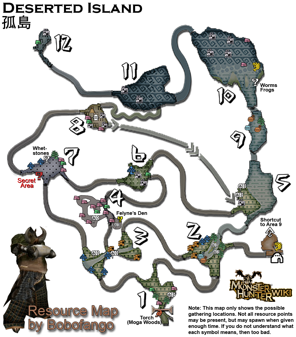 [ MH3U ] île déserte Island-ResourceMap