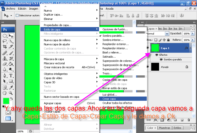 Tutorial photoshop - Efecto Hoja Doblada(sin plugin) cs3 5-4ee8d2