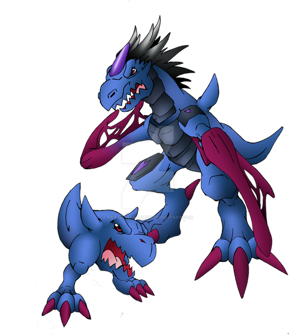 Digimon Data Fusion  Gaossmon_and_gaossdramon_by_neoarchangemon-d5h4f2l