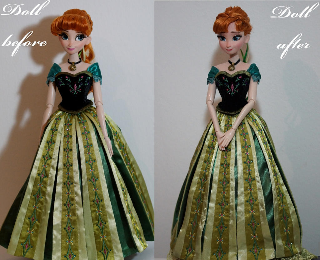 Disney Store Poupées Limited Edition 17'' (depuis 2009) - Page 15 Le_coronation_anna_ooak_doll_by_lulemee-d7g3ap8