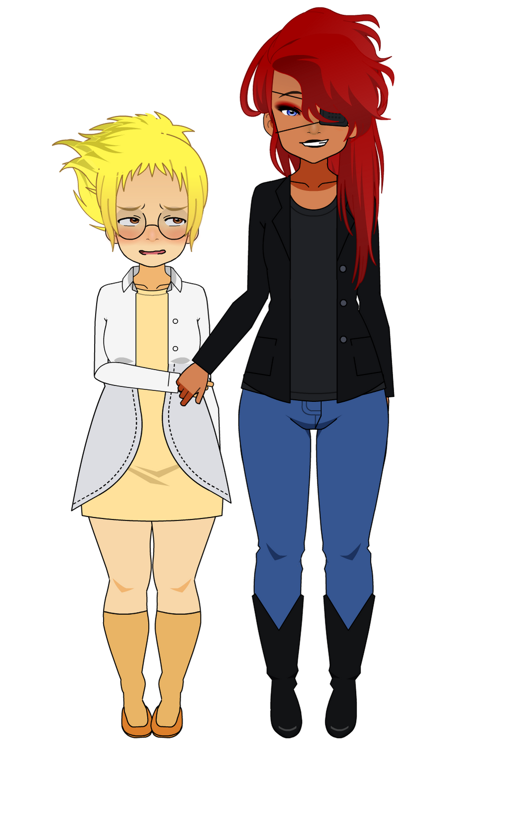 [RPG]News Animatronics Human__alphys_and_undyne_exports_by_lollydamnpop-d9l8g44