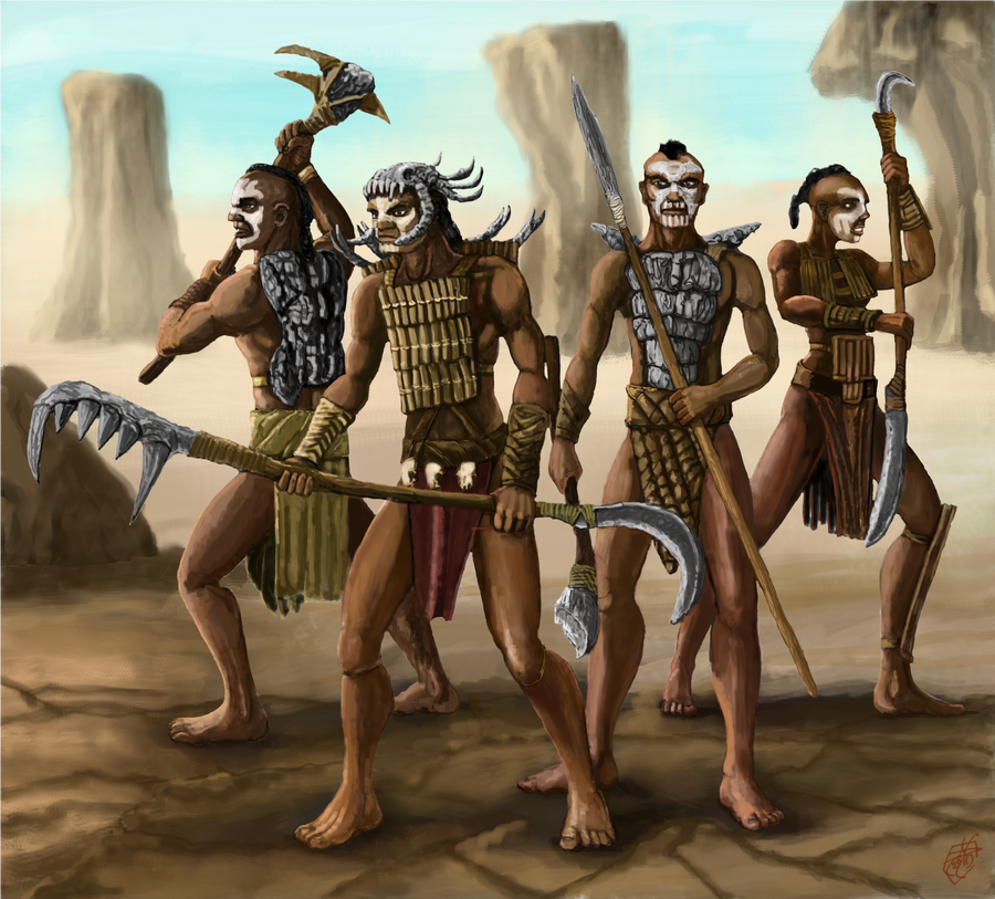 Max y Teobaldo contra los guerreros de Ireos Tribal_warriors_by_crowsrock-d3gv10c