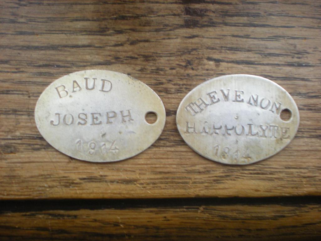 plaques d'identités - France BAUD Joseph 1914 Bourgoin et THEVENON Hippolyte 1914 Vienne ww1  Dscn1691-1eb2fa6