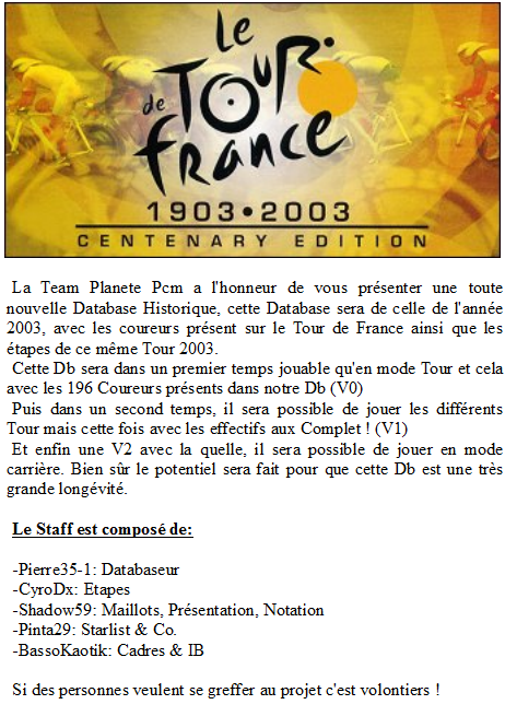 PPCM DB le tour 2003 Pr-sentation-3-1770490