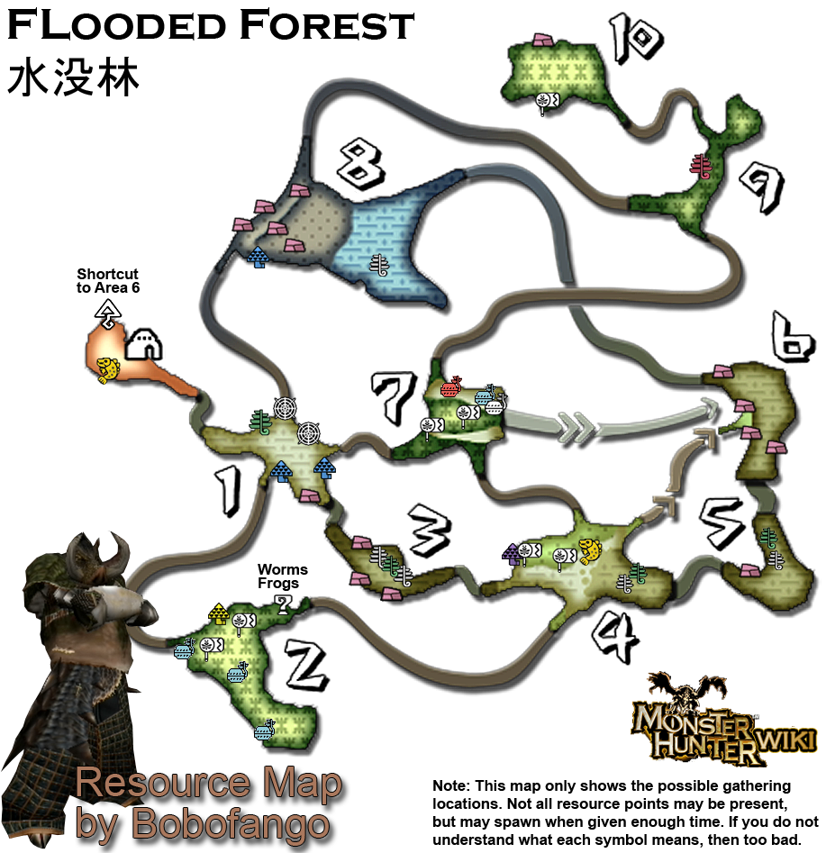 [ MH3U ] Forêt inondée Forest-ResourceMap