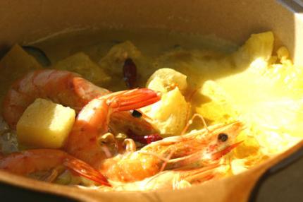 Curry de grosses crevettes à l'ananas (Ninnenne) 430-15b6f88