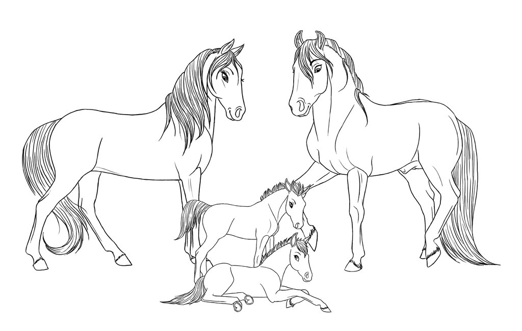 Lineart pour votre cheval Family_2_lineart_by_boribaby-ed53dc