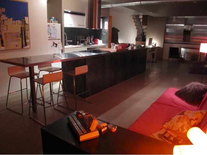 La cuisine. Cuisine-lineaire-loft-ff63c7