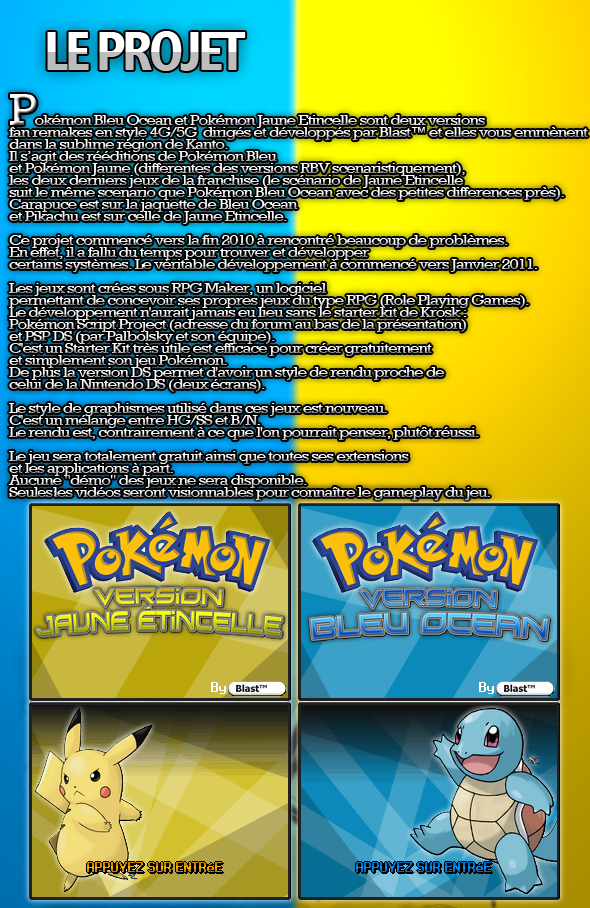 Le projet :: Pokémon™ Version Bleu Océan Et Jaune Étincelle ! Pt2-24bafbc