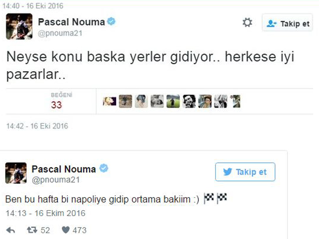 Beşiktaş'ta performansı tartışılan golcü futbolcu Aboubakar'a, siyah-beyazlı takımın eski futbolcularından Pascal Nouma da tepki gösterdi. Pascal3