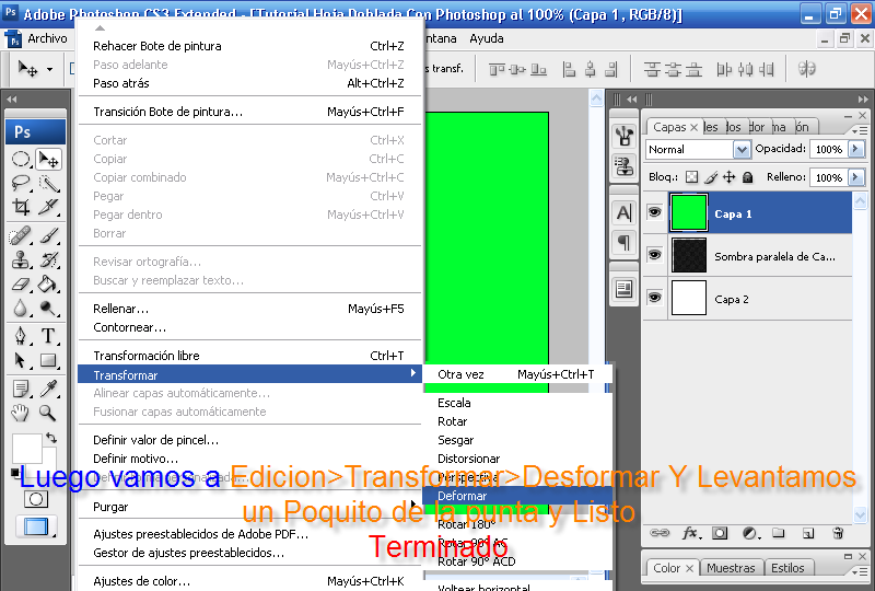 Tutorial photoshop - Efecto Hoja Doblada(sin plugin) cs3 6-4ee8e1