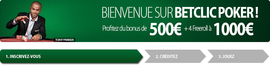 Betclic.fr : 500 euros de bonus bienvenue + 4 freerolls de 1000 euros sur l'offre Poker Banniere-betlcic-poker-3d537a3