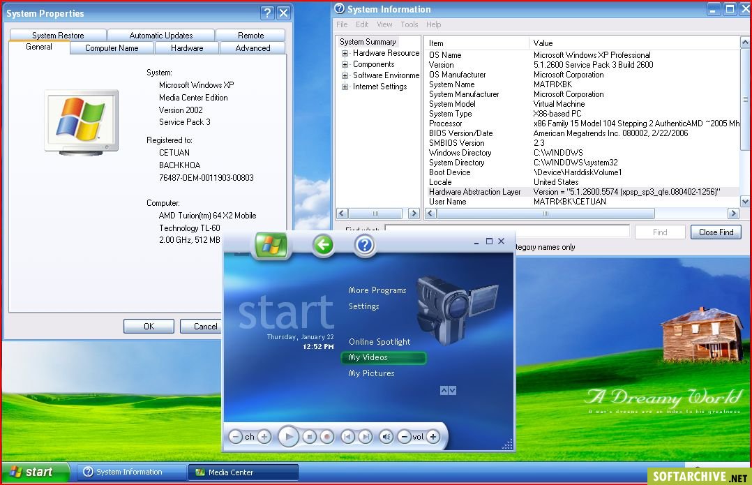  Windows XP Media Center Edition with SP3 OEM 12114