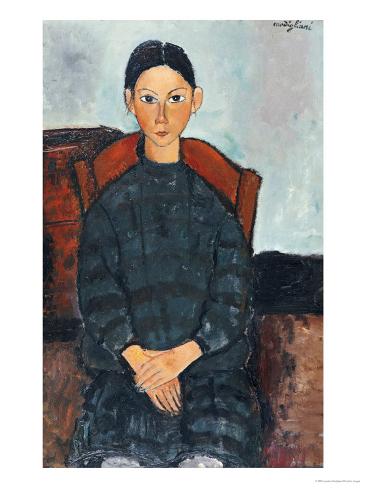 Les oeuvres picturales que vous aimez - Page 6 Amedeo-modigliani-a-young-girl-with-a-black-apron-1918