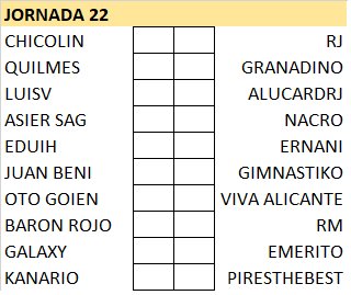 :: Pronósticos Jornada 22 (30-31 Enero) :: MA5F6sr