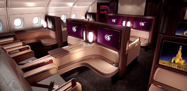 [Internacional] Qatar Airways mostra nova cabine de 1ª classe que vai ter até restaurante Nova-primeira-classe-do-a380-da-qatar-airways-1394215074743_615x300