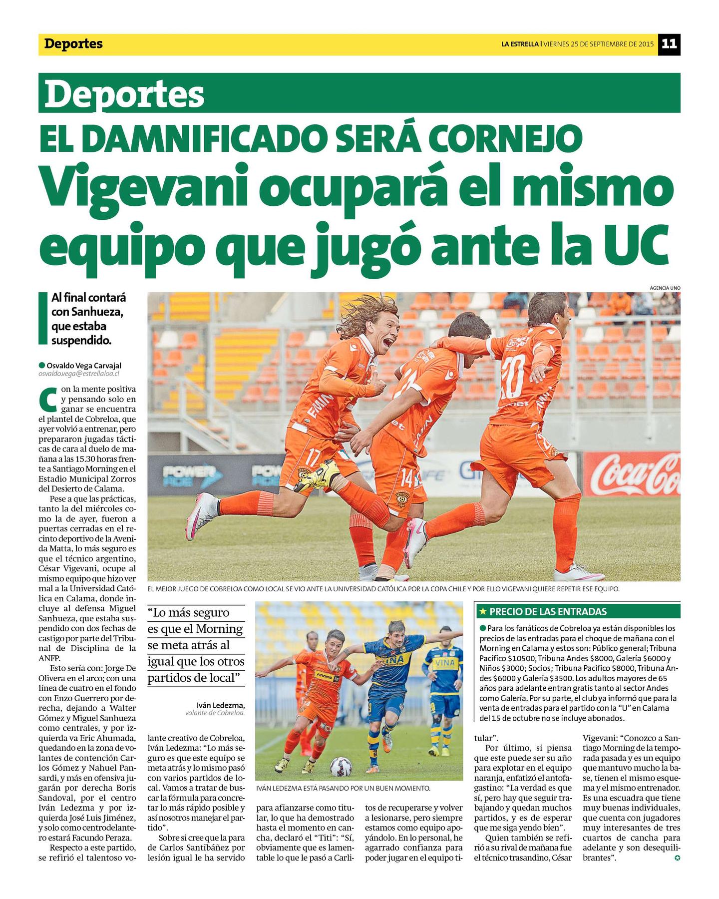 COBRELOA 2 - 0 Santiago Morning// 37' JL JIMENEZ 49' LEDEZMA 25_09_15_pag_11-1440-716709