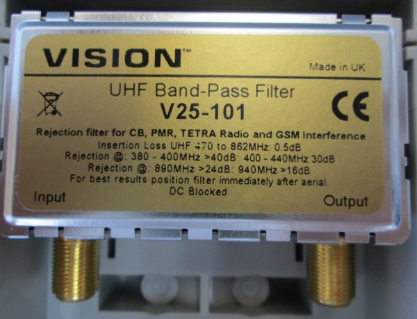 Rejecteur de fréquences HF , Tetra , PMR , GSM pour antenne TV Filtre-rejecteur-tv