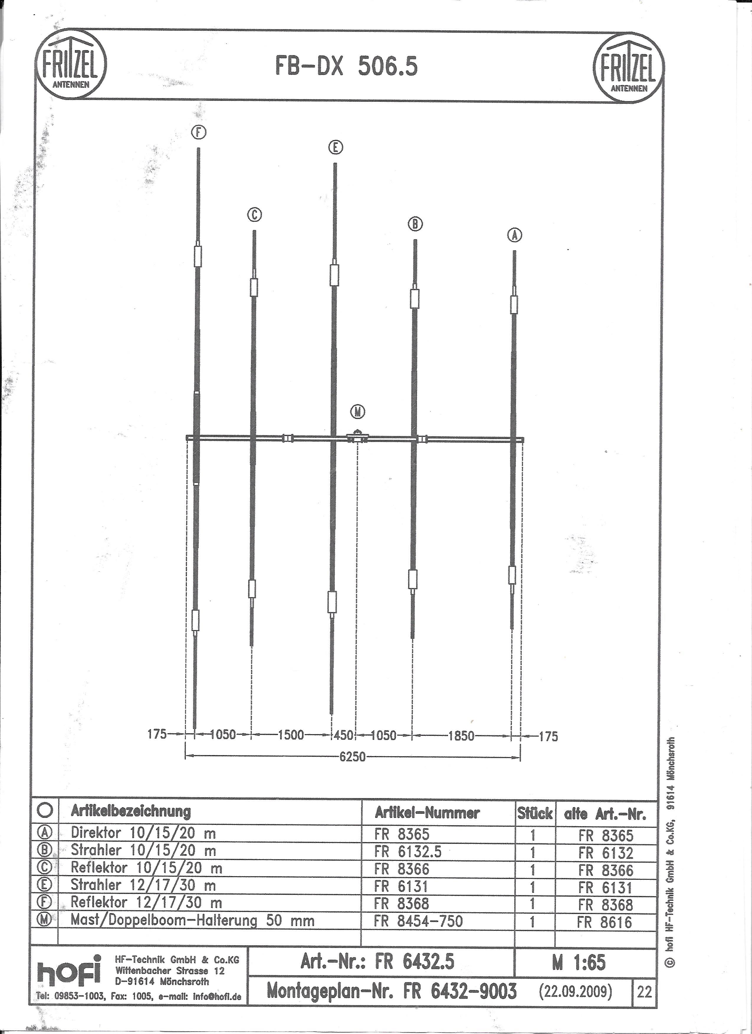 Antenne Beam Fritzel FB506 : Recherche des dimensions Fritzel-fb-dx-506-2