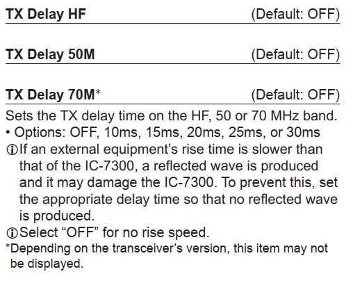 IC7300 ICOM : Branchement Amplificateur ACOM 1000 (entre autre) 06-TX-Delay