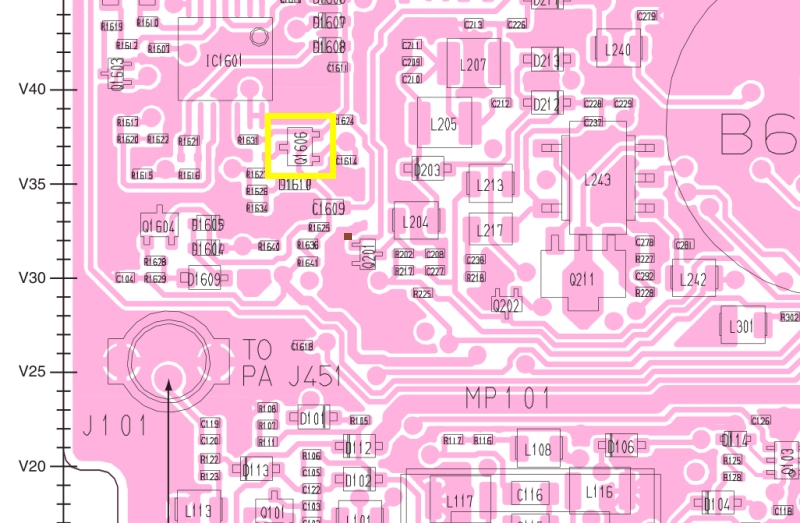 IC 7000 : Absence de HF en émission - Emission V/UHF correcte - Réception ok Q1606