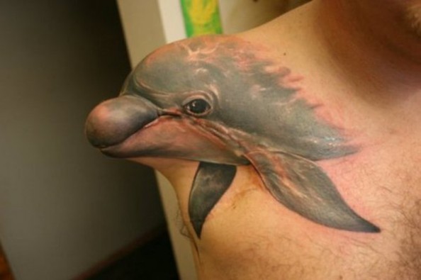 De nuevo el nuevo topic de las polleces encontradas por ahí - Página 6 Cool-clever-3d-tattoo-design-dolphin-amputee-body-art-humor-cute-animal